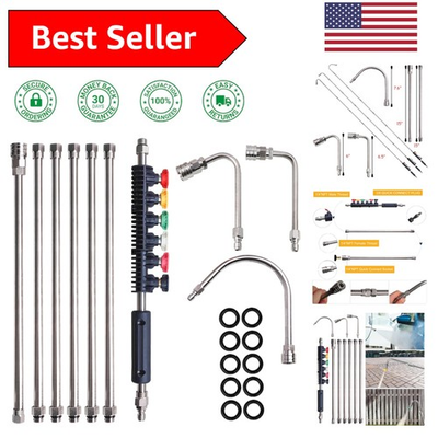 #ad Complete Pressure Washer Tool Set 10 Pack Extensions Nozzles amp; Gutter Cleaner $44.09