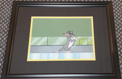 1960s MGM CHUCK JONES TOM & JERRY PRODUCTION ANIMATION CEL OF TOM FRAMED ON OBG - Image 1 of 3