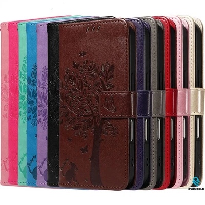 For Google Pixel 6A 7 8A 9A 10 9 8 Tree Embossing Flip Wallet Case Phone Cover - Image 1 of 4