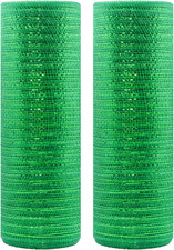 Green Poly Decorating Mesh Ribbon with Metallic Foil 10 Inch X 30 Feet Each Roll
