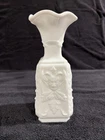 Vtg. Imperial Glass Mephisto Drama Jester & Flowers Vase Evil Face