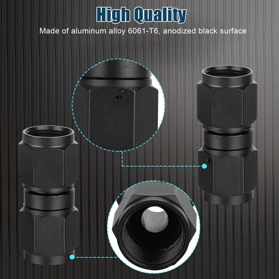 4PCS/Set Universal 6AN Female to 6AN Female Coupler Fitting Connector Adapter - Image 4 of 4