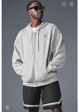 Alo Yoga Accolade Full Zip Hoodie Athletic Heather Grey Sweatshirt NWT Medium M