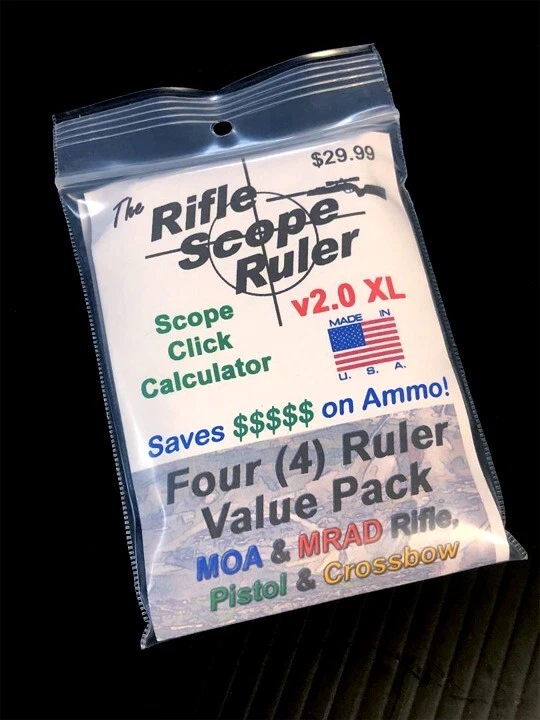 Mira telescópica para rifle regla mira telescópica calculadora de clic (paquete de valor combinado de cuatro reglas) Foto 3 de 4