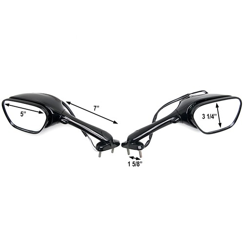 Integrated Blinker Turn Signal Black Mirrors For Suzuki GSXR 600 750 1000 - Picture 2 of 3