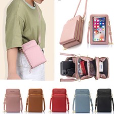 RFID Blocking Women Crossbody Phone Bag Purse Touch Screen Shoulder Strap Wallet