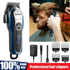 Professional Hair Clippers Cordless Beard Trimmer Barber Cutting Machine Kit Men