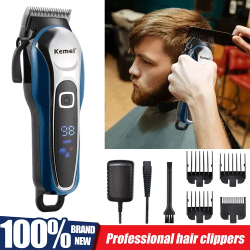 Updated Professional Hair Clippers Trimmer Kit Men Cutting Machine Barber Salon - Picture 2 of 13