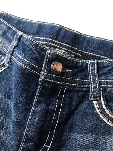 unbranded sz.10 girls jeans jewels flap bk pkts VGC Adjustable Waist Rhinestones - Picture 3 of 10