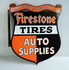Firestone Tires Auto Supplies Parts Flange Shield Sign Gas Oil Modern Retro