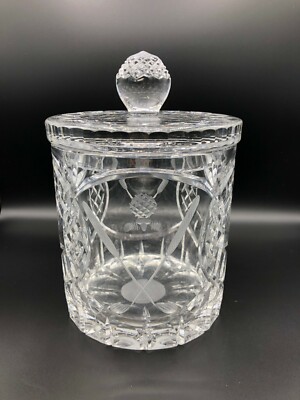 Rovelli Swiss Crystal Co. Tee Off Golf Crystal Ice Bucket Biscuit Jar w/Lid