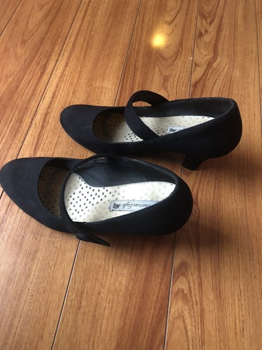 American Eagle Mary Jane Style-Black Suede-3” Heels Size Size 10 - Picture 3 of 5