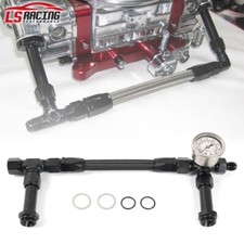 Fuel Line Pressure Gauge An8 Braided Dual Feed Carb For Holley Carburetor 4150