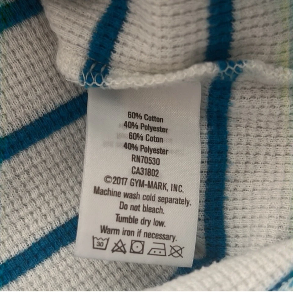 Camisa térmica Crazy 8 Boys blanca/azul a rayas cuello redondo manga larga talla 7/8 Foto 4 de 4