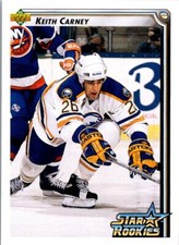 1992-93 Upper Deck #402b Keith Carney Upper Deck Text and Logo Hologram