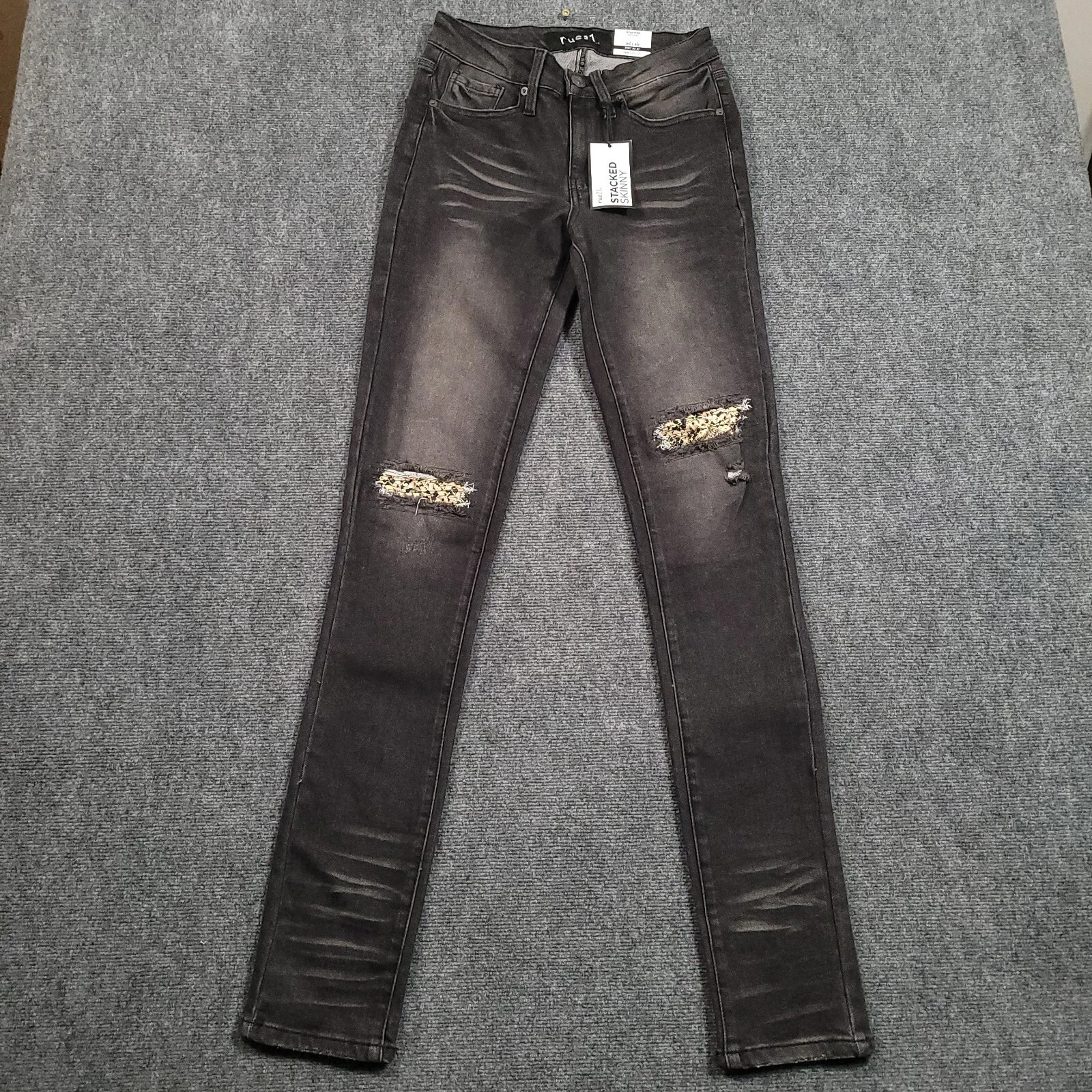 Jean homme Rue21 26x30 Supreme Flex empilé skinny noir vieilli