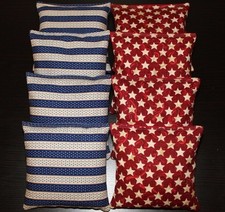 All Weather Patriotic AMERICAN STARS Blue Red Cornhole Bean Bags ACA Regulation