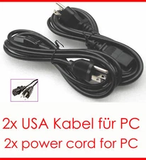 2x USA US power cable 110 V 115 V PC power cord for PSU power cord 13