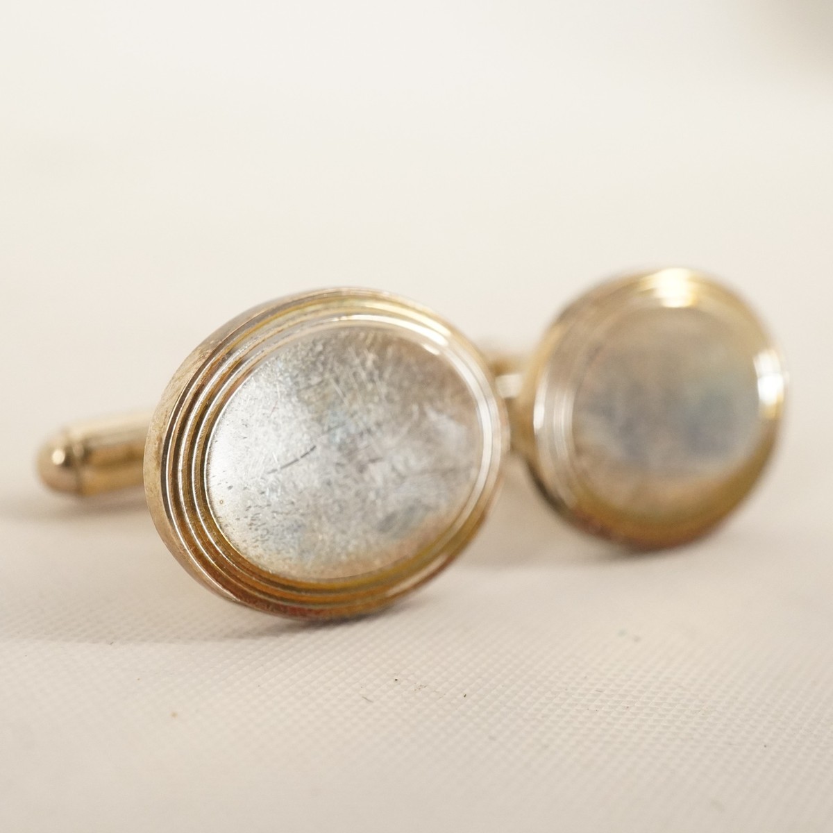 Tiffany & Co. Sterling Silver Engine-Turned Oval Cufflinks
