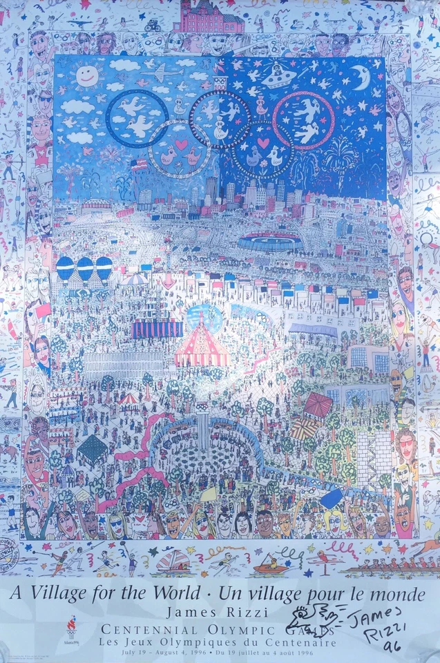 James Rizzi signiert Olympia'96 Zeichnung Unterschrift Signatur Autogramm signed - Bild 4 von 4