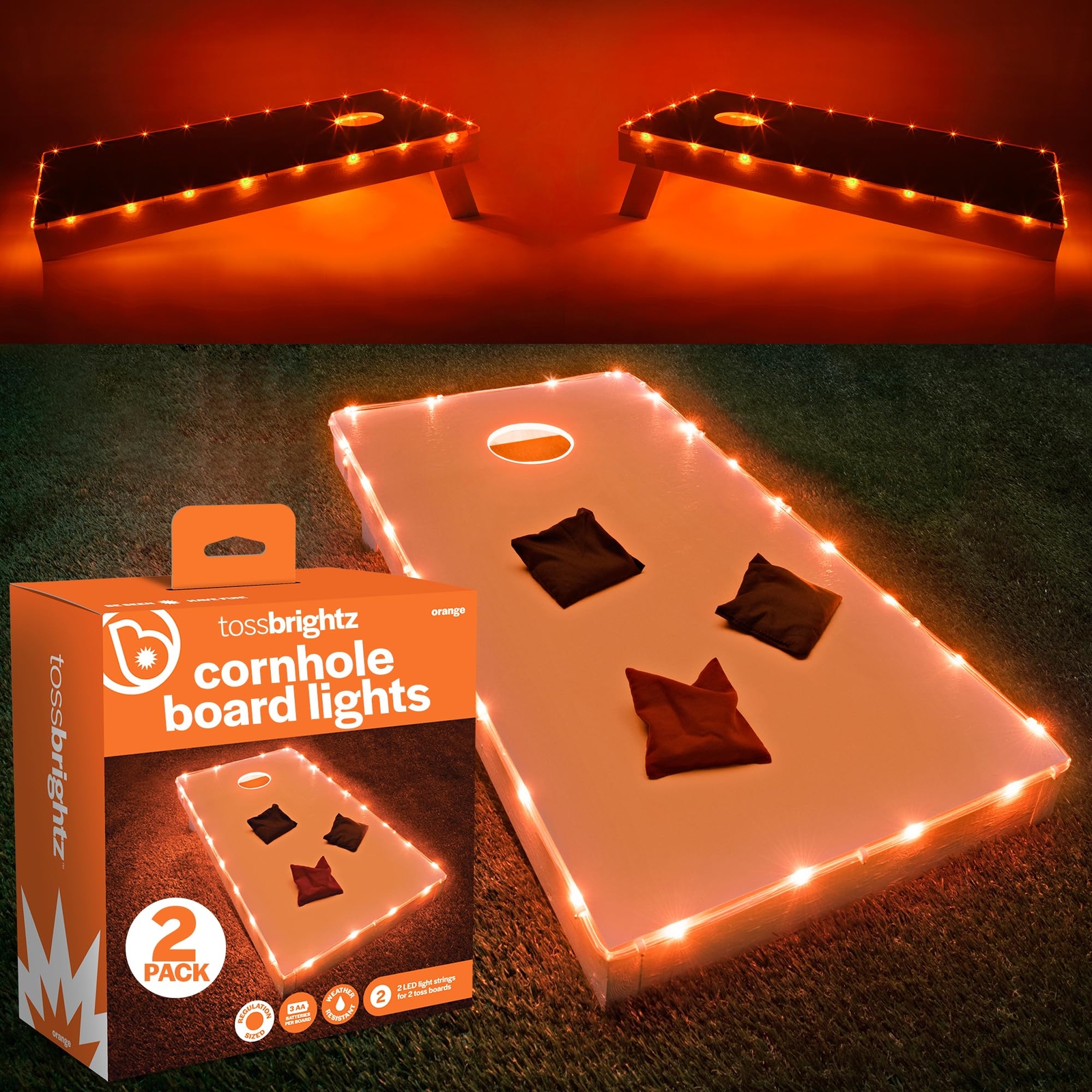 Светодиодные лампы Brightz - TossBrightz оранжевого цвета для настольных ламп Cornhole