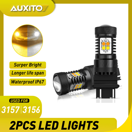 AUXITO LED Turn Signal Lights Bulbs White Amber Switchback 3157 3057 4057 4157