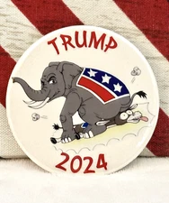 Donald Trump 2024 Political Campaign Metal Pin-Back Button - 3" Round