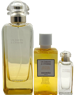 HERMES UN JARDIN A CYTHERE 3 PCS GIFT SET EDT 3.3 Oz, EDT 0.25 Oz