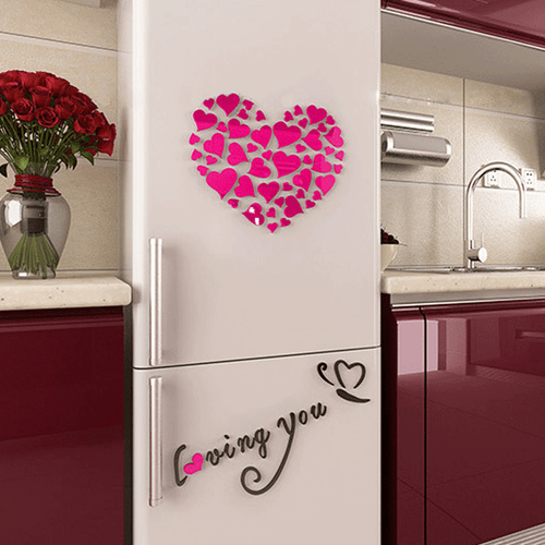 3D Mirror Lovely Heart Wall Sticker Decal DIY Home Mural Living Room House Decor - Picture 7 of 9