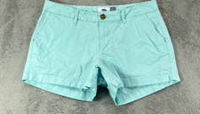 Old Navy ED Womens 4 Shorts Clear Blue Chino Twill Flat Front Mid Rise Ladies