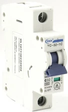 YuCo YC-32-1C Miniature Din Rail Circuit Breaker C Curve 32 Amp 1P 277VAC 115VDC