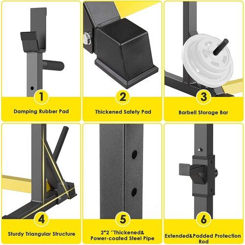 Squat-Rack Langhantelständer Hantelständer Dip-Station 250 kg Verstellbarer - Afbeelding 5 van 8