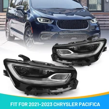 Pair LED DRL Projector Headlights For 2021-2024 Chrysler Pacifica Headlamps L R