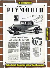 Metal Sign - 1928 Chrysler Plymouth Coupe Model Q- 10x14 Inches
