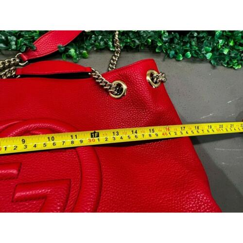 Gucci Soho Tasche Rotgold Kette Schulter groß mittlere Tragetasche Geldbörse DoubleG Logo NEU - Bild 4 von 12