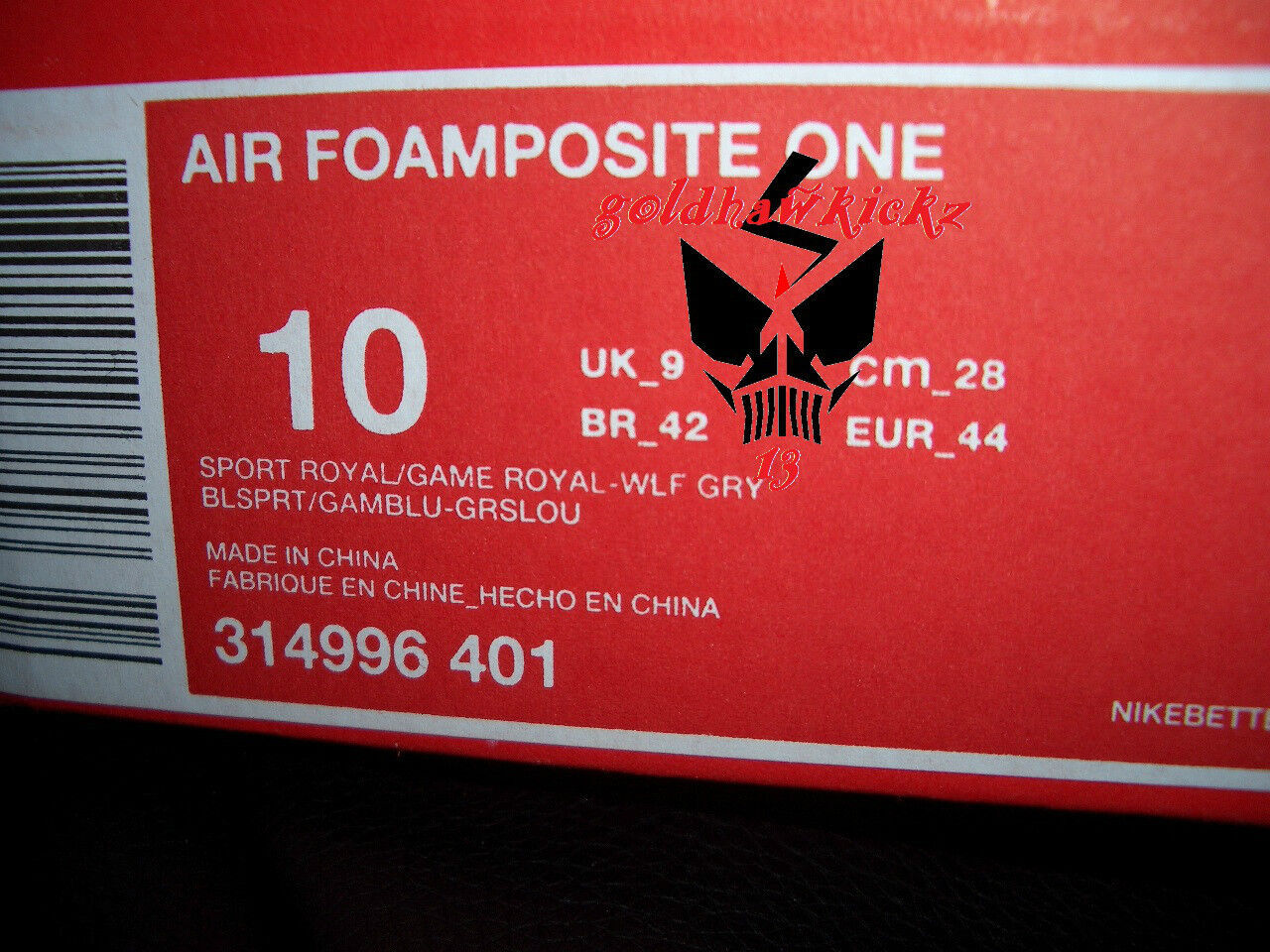 Size 10 - Nike Air Foamposite One Sport Royal