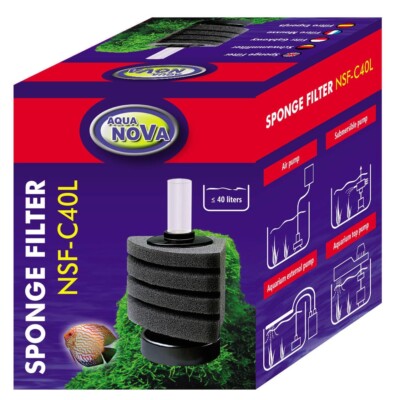AquaNova Eck-Schwammfilter 40L Standfilter für Nanoaquarien Luftheber