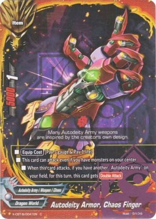 Bushiroad Future Card Buddyfight Autodeity Armor, Chaos Finger X