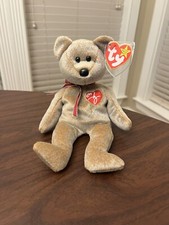 Ty Beanie Baby  1999 Signature Bear  Stuffed Plush 8.5  With Tag Sleeve