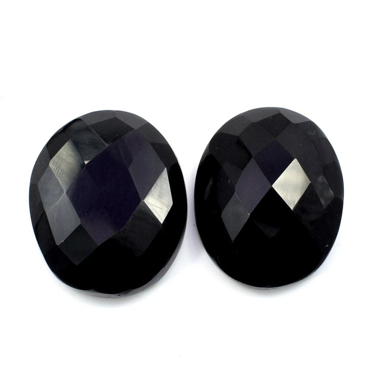 Black faceted sale stone