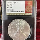 2024(P) Silver Eagle Star Privy-NGC MS70🔥Exclusive Redbook Label🔥