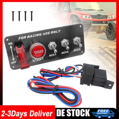 Zündschalter Panel Zündung Switch Panel Racing Auto Motorstart Druckknopf 30A12V