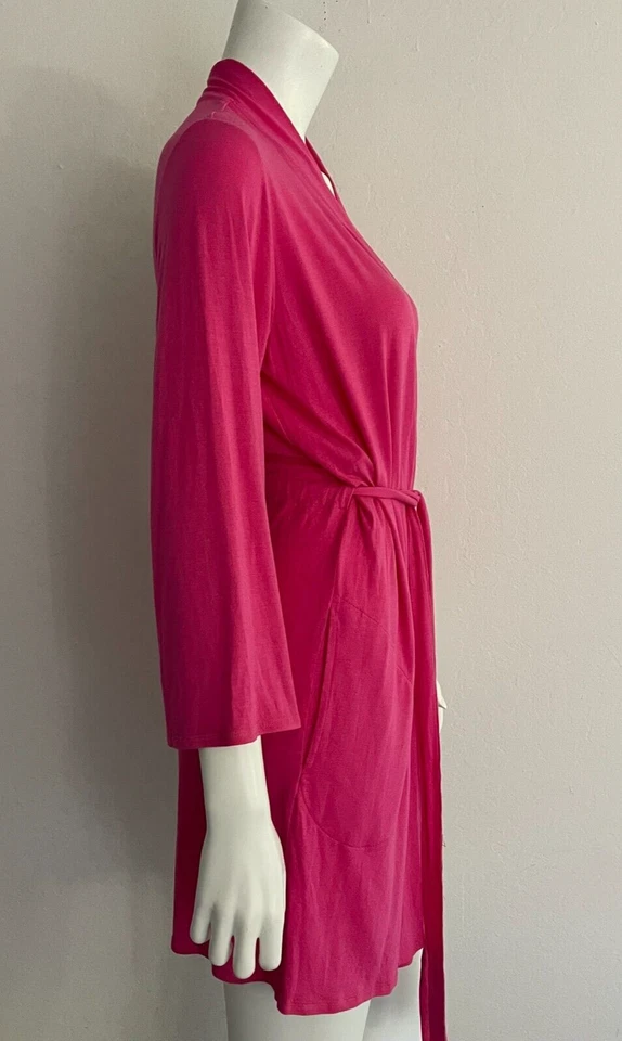Bata Josie Natori S Rosa Modal Jersey Elastizada Manga Larga Hasta la Rodilla Foto 4 de 4
