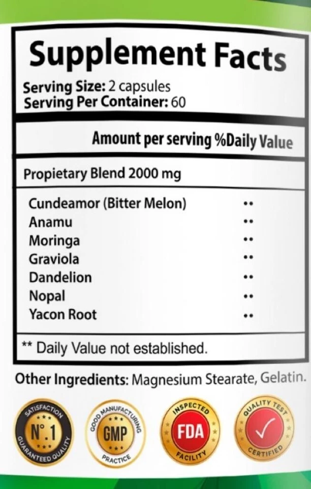 Diabenic support  Suger  Blood Sugar , low sugar control Supplement 120 capsules - Image 4 of 4