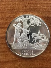 L' ARCO E LA FRECCIA CACCIA  MEDAGLIA ARGENTO  SILVER  .925 FDC PROOF Gr. 14