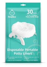 30 Packs Disposable Potty Liners with 200ML Absorbent Pads