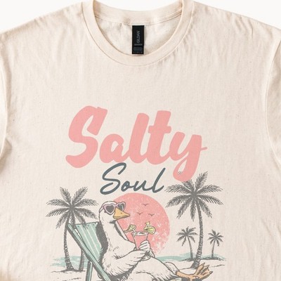 Salty Soul Retro Graphic Tee Beach Vibes Vintage Style