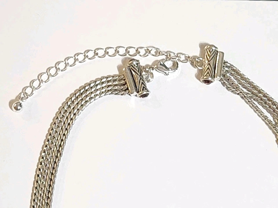 Collar de cadena de plata oro estrella celta solitario granate vintage Avon Nina Ricci Foto 4 de 4