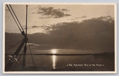 The Midnight Sun on the Yukon RPPC Postcard