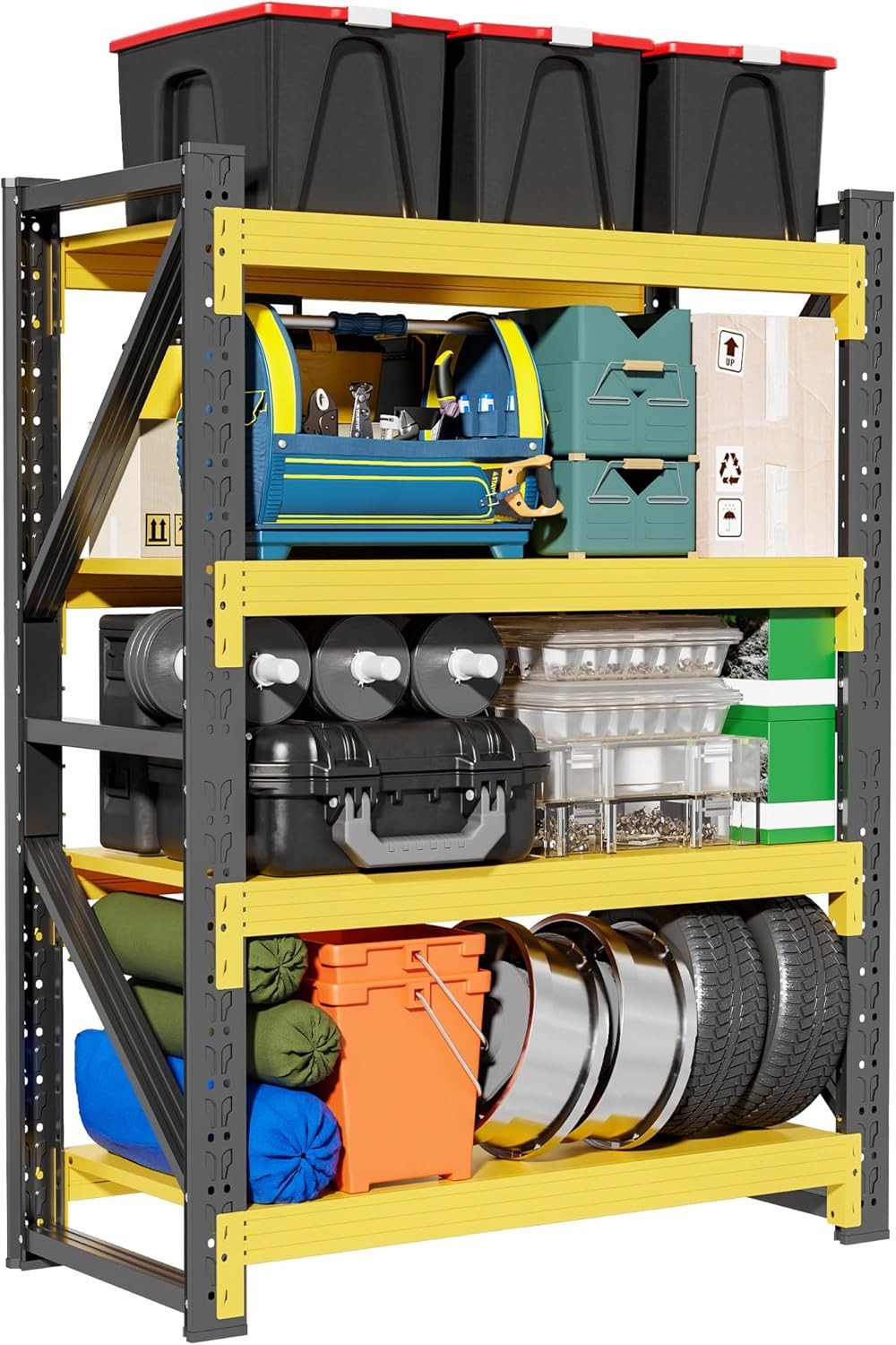 79-inch Heavy-Duty 4-Tier Adjustable Industrial Garage Storage Shelves